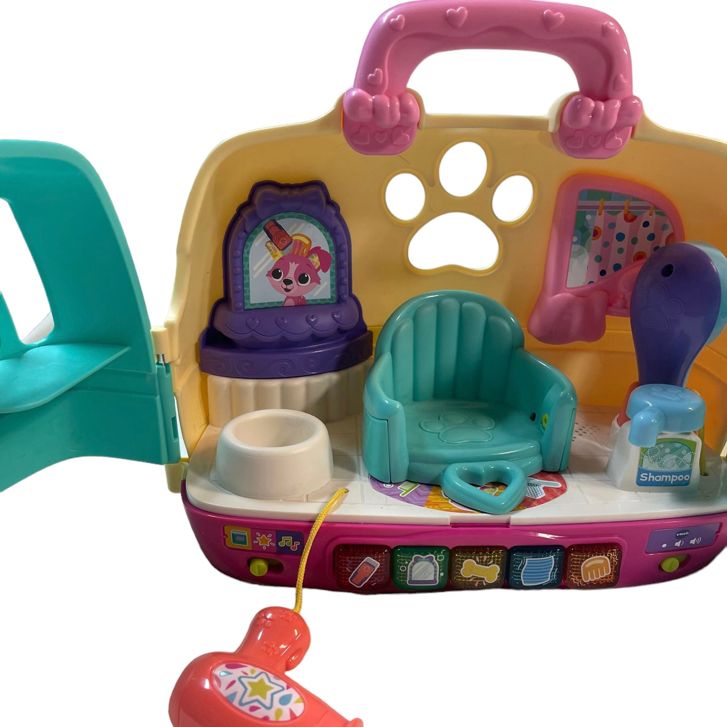 Vtech Glam & Go Puppy Salon Interactive Playset 100+ Sounds Preowned Toy