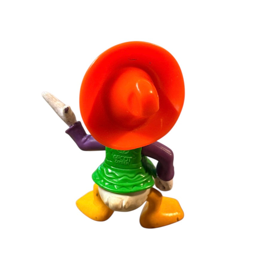 Vintage Donald Duck 3.75" Action Figure/Cake Topper in Orange Sombrero Epcot, 1993