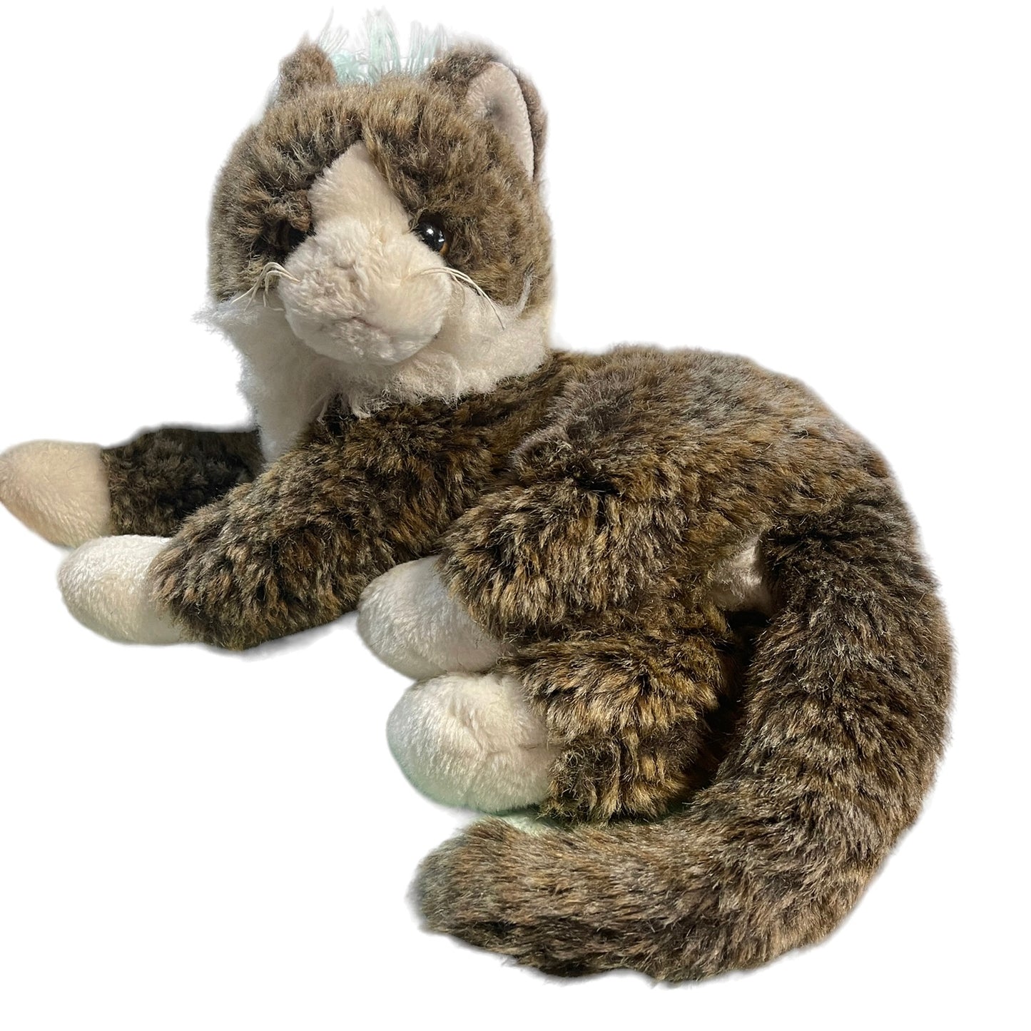 Vintage TY Classic Brindle Tabby Cat Plush Stuffed Kitten 14" O'Malley Realistic Toy Cat from 2002 EUC