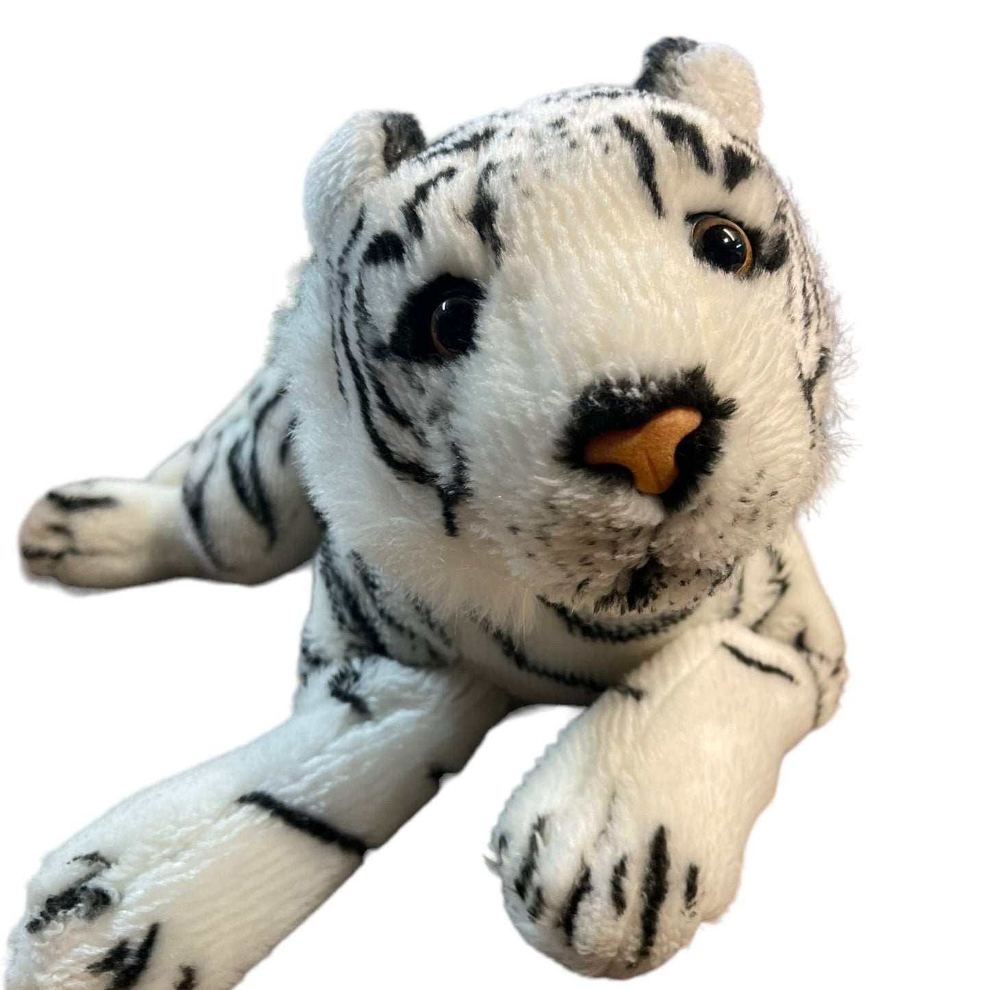 REAISTIC White/Bengal Tiger,  Rainforest Cafe  16" Plush Stuffed Animal Toy in EUC