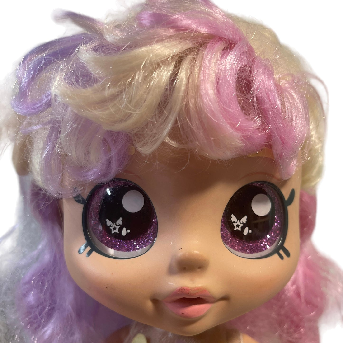 Mystabella, Kindi Kids 10" Preowned Bobbleheaded Doll with Long Pastel Multicoloured Ringlets