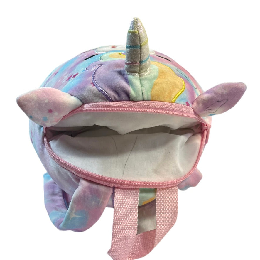 Squishmallow Official Kellytoy Plush Nebula Pink Unicorn Backpack/PJ Bag EUC