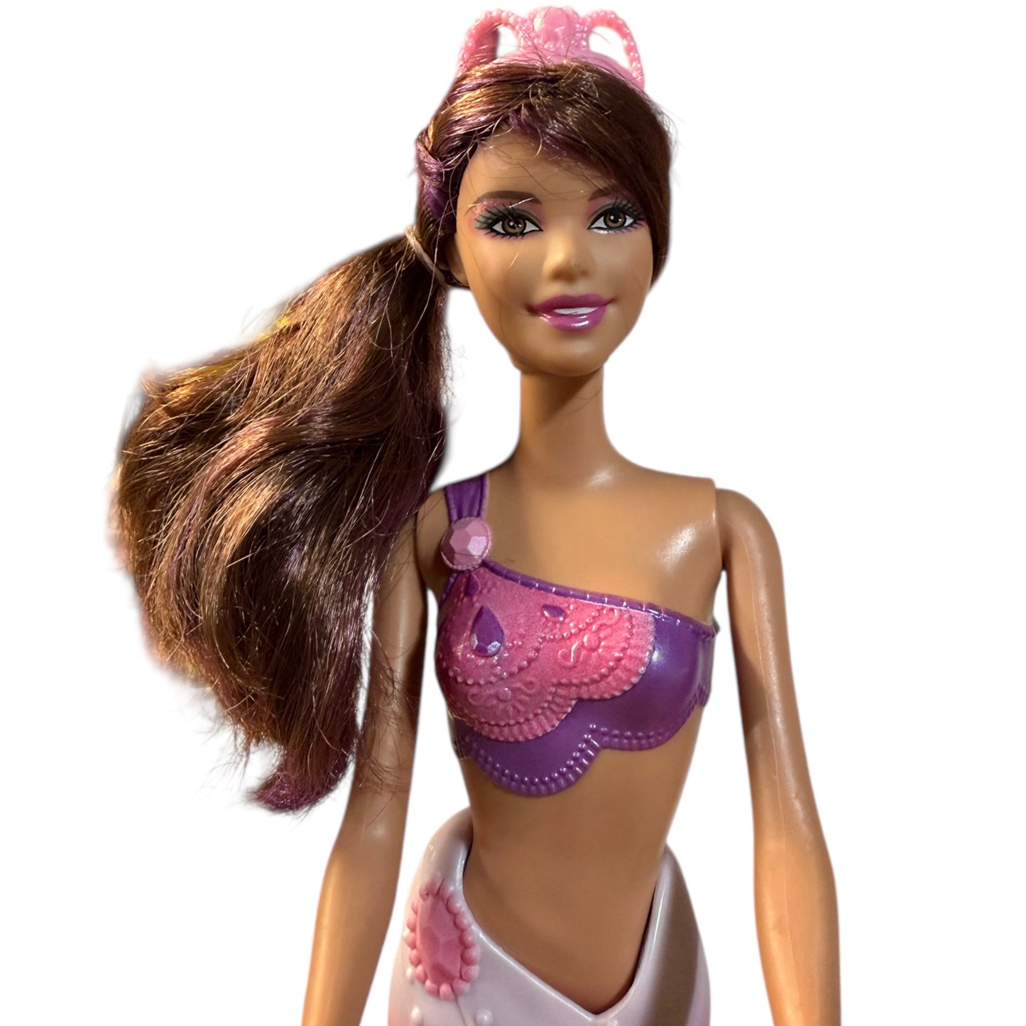 Barbie Dreamtopia Mermaid Doll with Pink & Lavender Fins, Brunette Hair with Purple Streaks