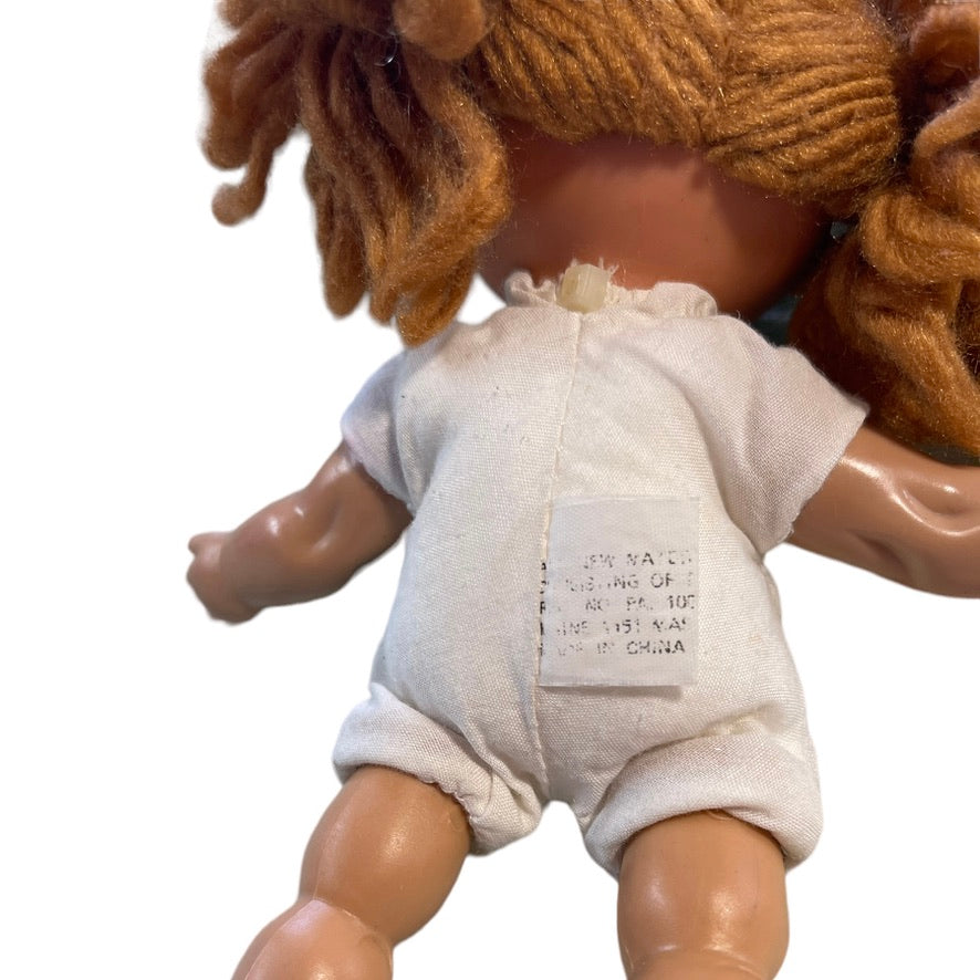 Sweet Baby Doll, 6.5" Caramel Yarn Hair & Soft Body with Cute Vintage Romper Faded Tag