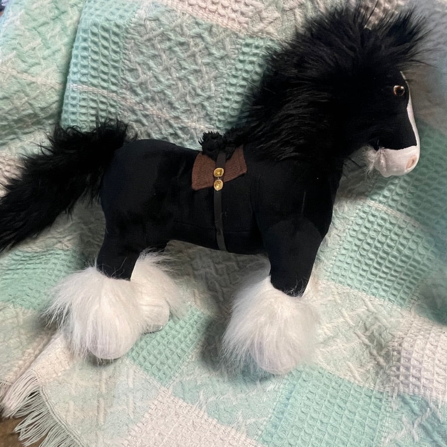 Disney Pixar 'Brave', Meridia's Black Clydesdale Angus Plush Stuffed Horse Preowned