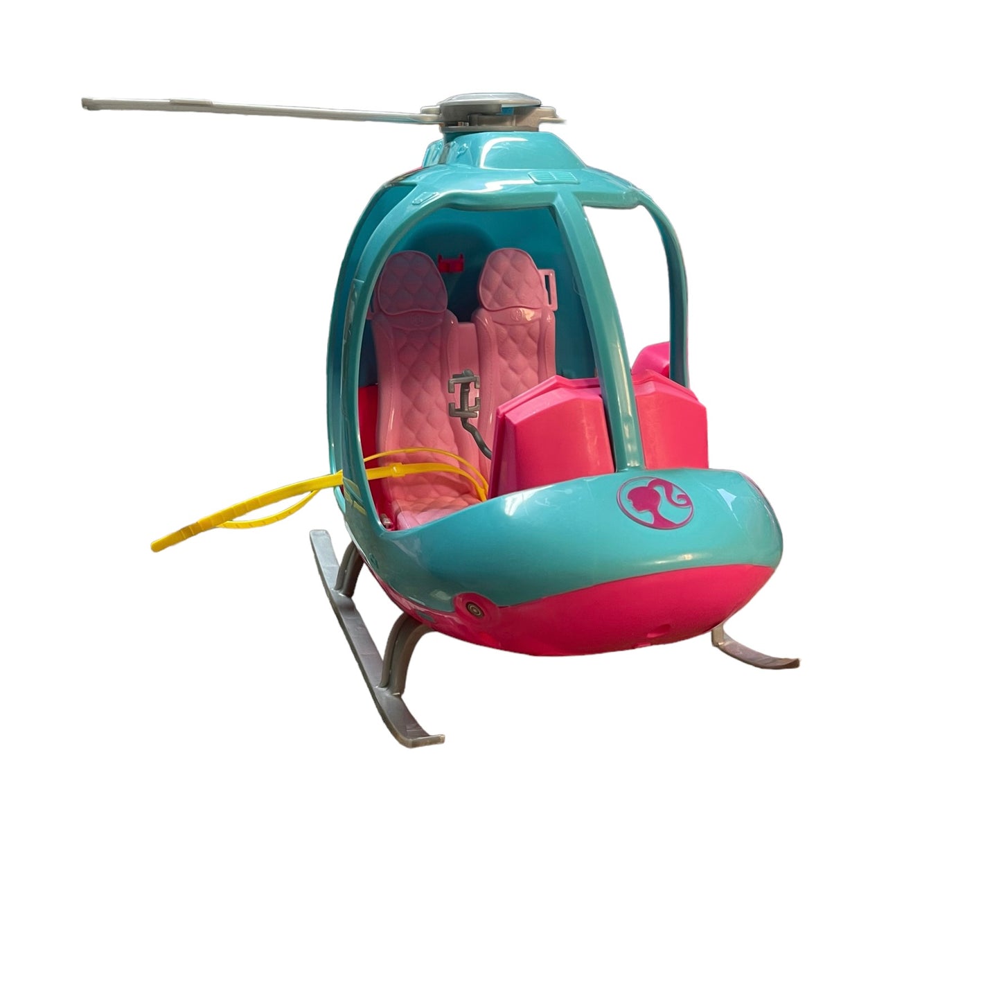 Mattel Barbie Helicopter, Aqua & Pink with Silver Spinning Rotor Blades GUC