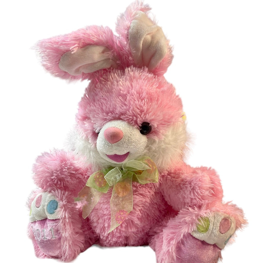 Pink 2011 Bunny MTY 19" Seated Easter Plush Pretty Padded Paws & Gauze Bow