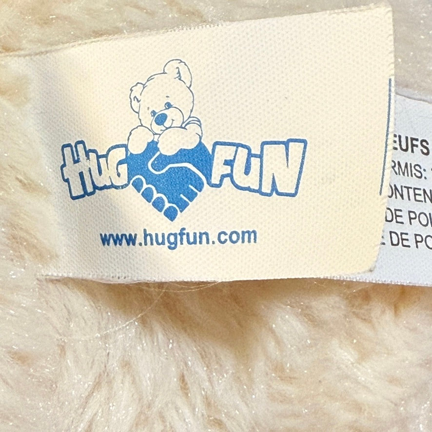 Hug Fun Lop Eared Bunny, Cream with Soft Pink Ears, Nose, Foot Pads with Pretty Gauzy Bow!
