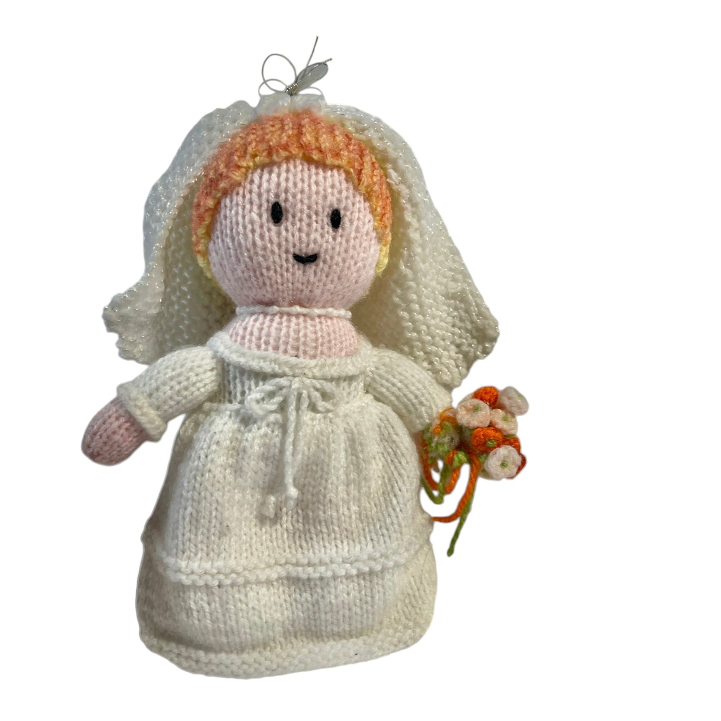 Hand Knit Bride & Groom 9-9.5" Dolls Designed by Jean Greenough , Beautifully Made, in EUC