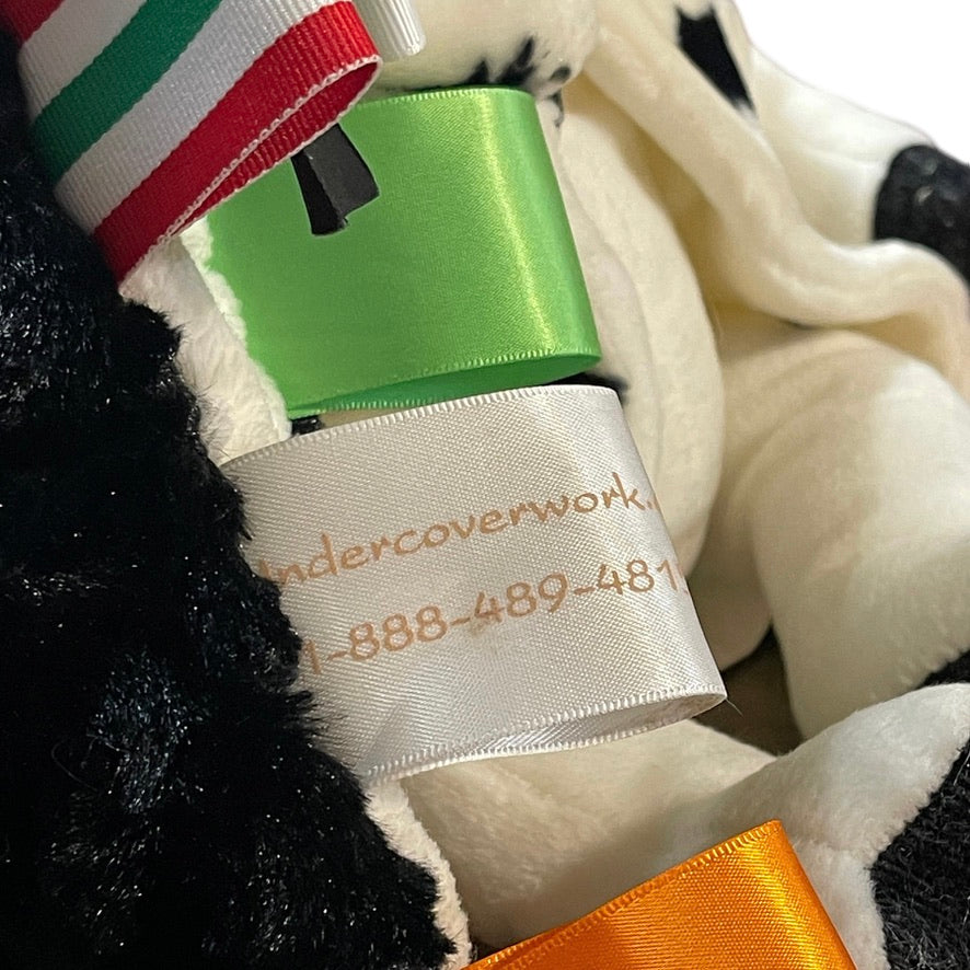 Russ Berrie Cream & Black 'Mooella' Plush  Cow, Fancy Jacket, Stitched Face & Lovey Tag