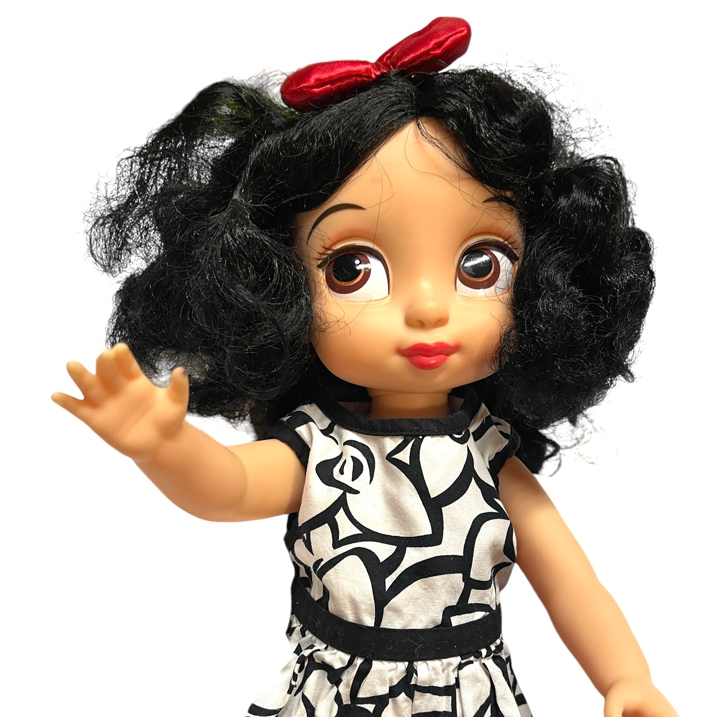 Disney Snow White 15" Animator Princess Toddler Doll, Huge Brown Eyes, Black Hair & Print Dress