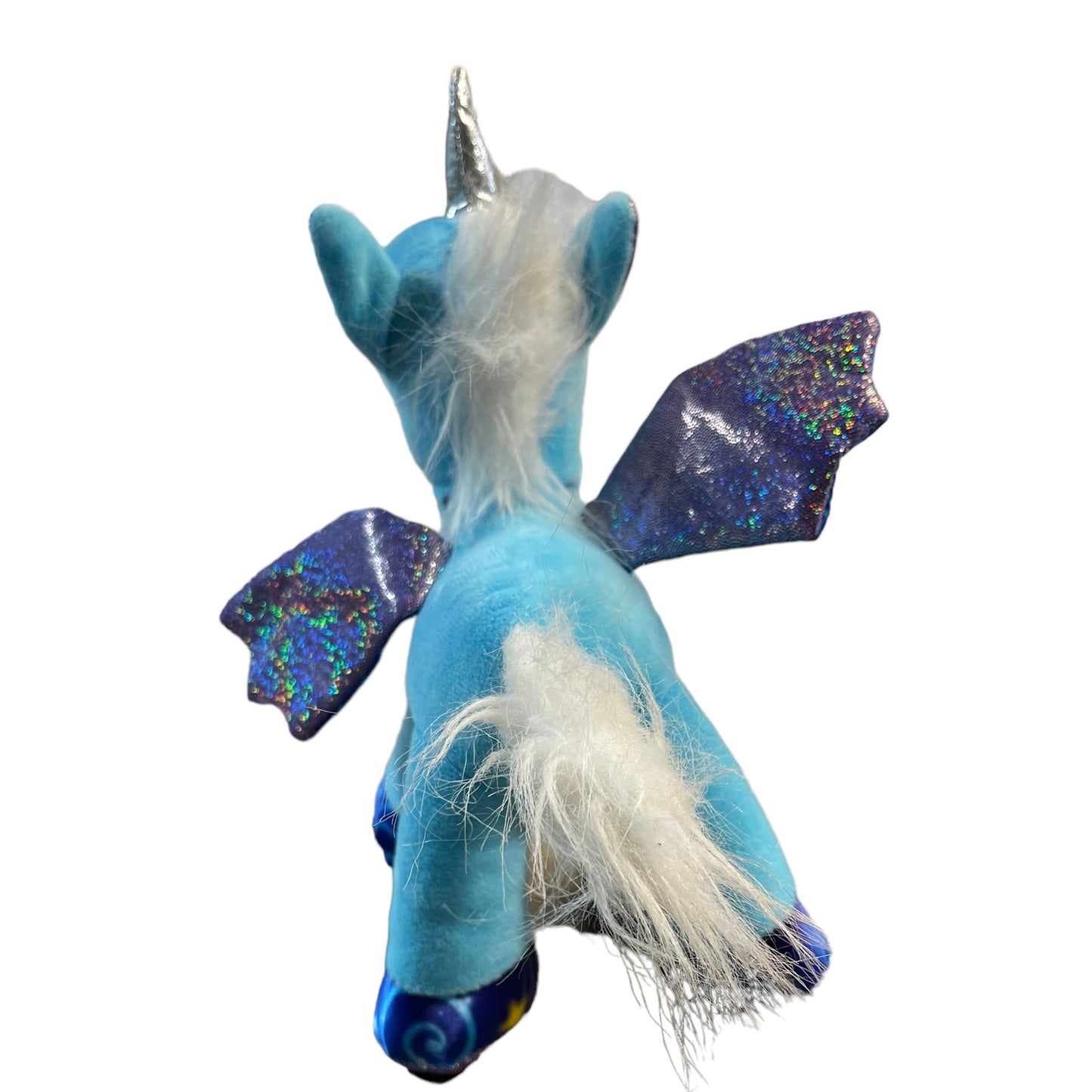 Blue Magical Unicorn Pony Plush Toy Swirly Star Wings Purple/Blue Sprinkles