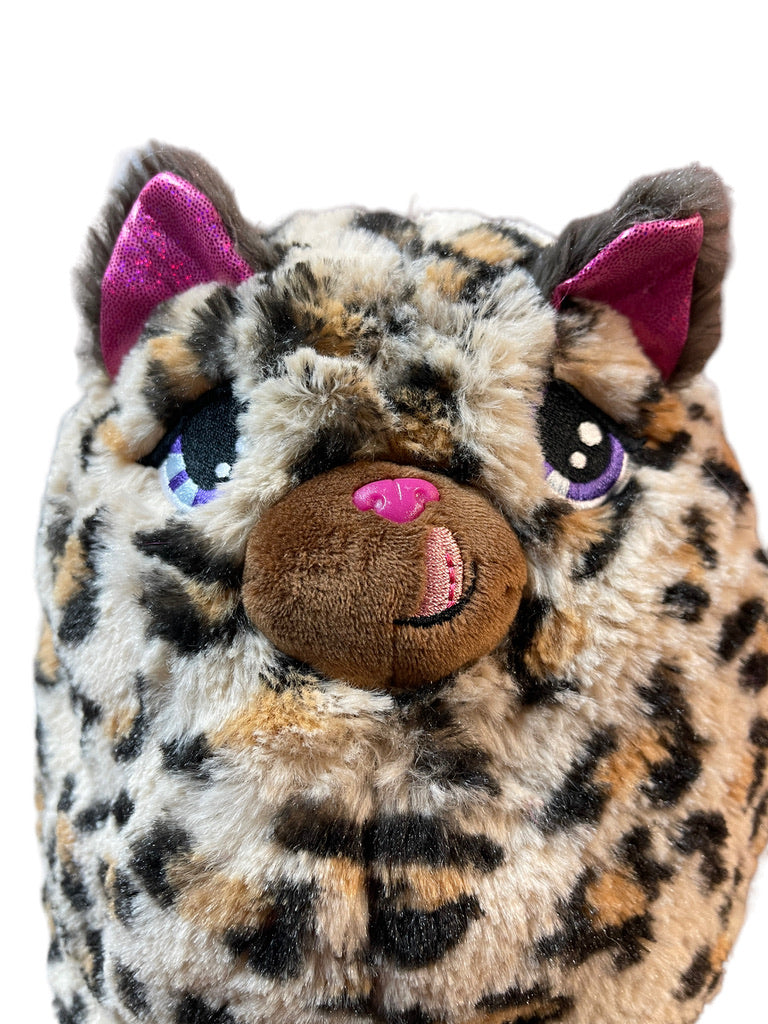 Misfittens ARCHIE 9" Leopard Cat by Basic Fun Cute Embroidered Face, Shiny Ears, Pink Tail