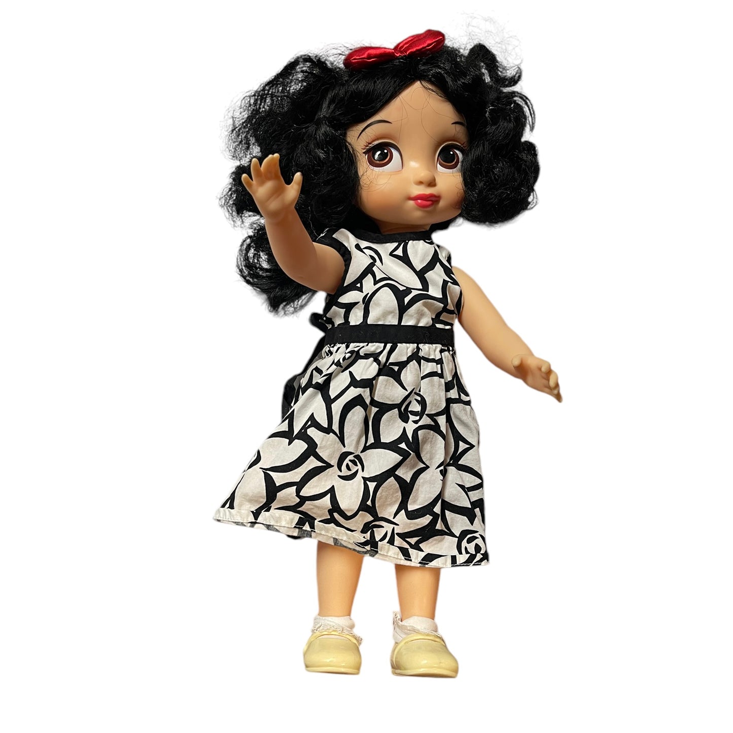 Disney Snow White 15" Animator Princess Toddler Doll, Huge Brown Eyes, Black Hair & Print Dress