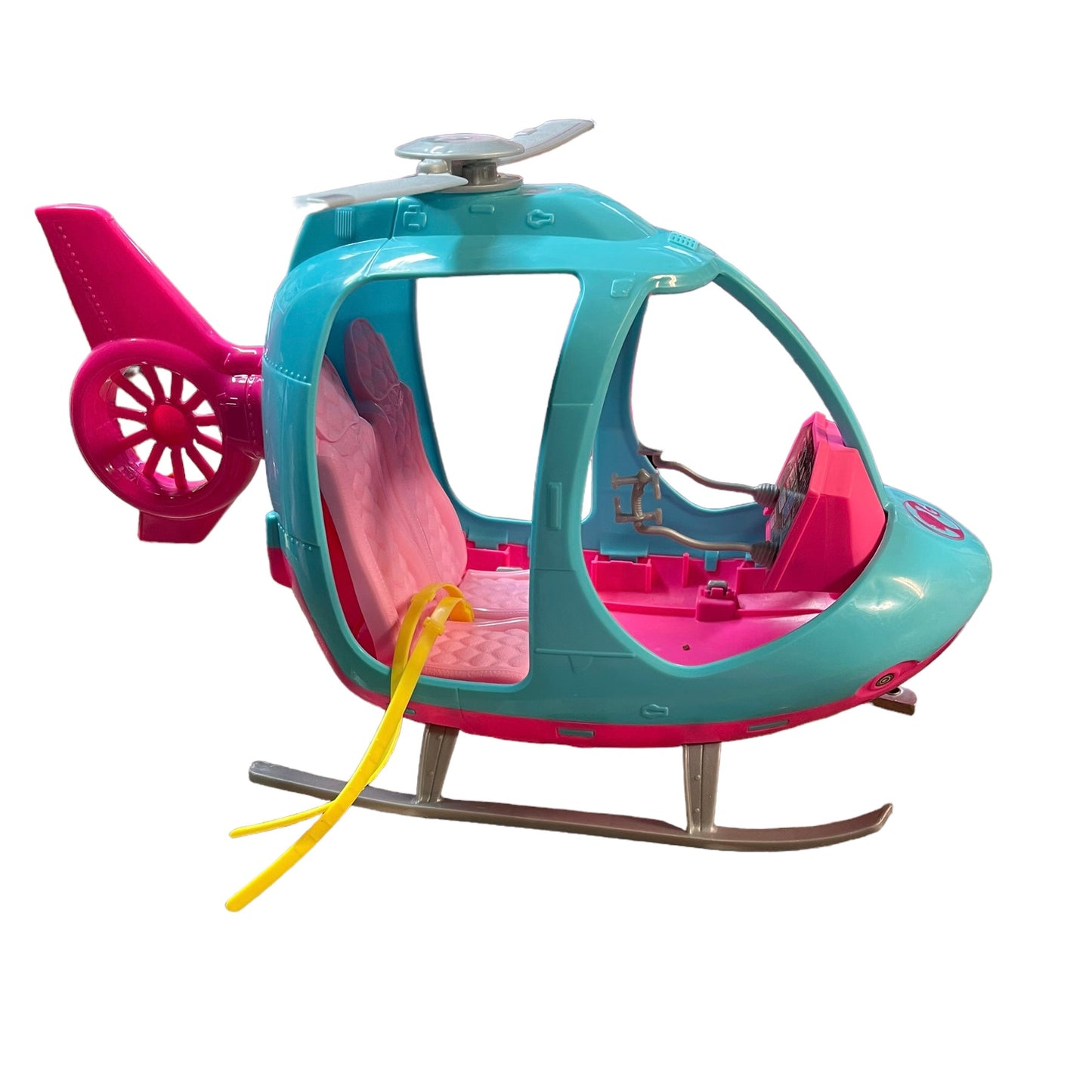 Mattel Barbie Helicopter, Aqua & Pink with Silver Spinning Rotor Blades GUC