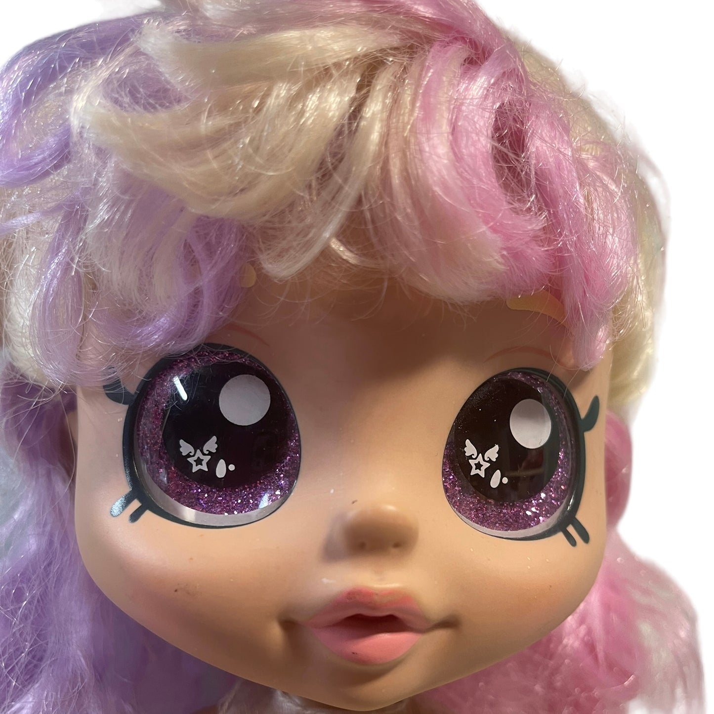 Mystabella, Kindi Kids 10" Preowned Bobbleheaded Doll with Long Pastel Multicoloured Ringlets