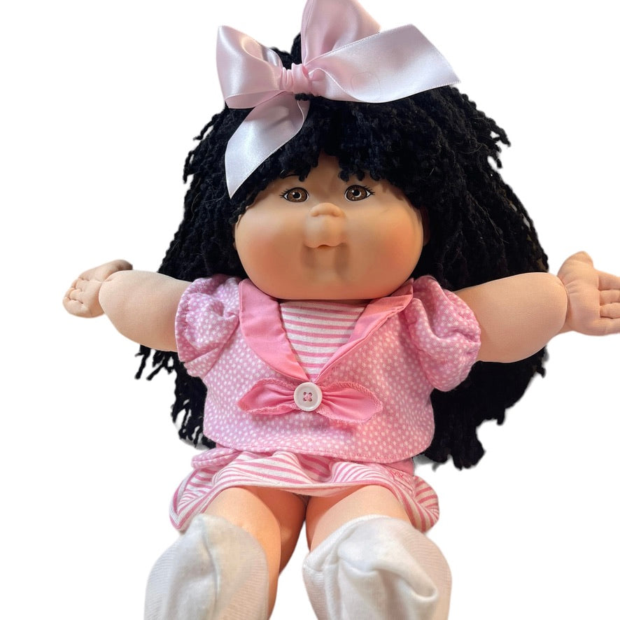 Cabbage Patch Doll with  Black Yarn Hair, Brown Eyes, Original Clothing & Fragrance EUC