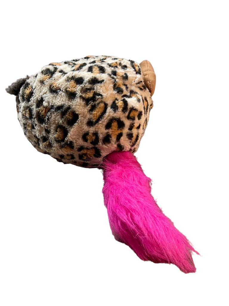 Misfittens ARCHIE 9" Leopard Cat by Basic Fun Cute Embroidered Face, Shiny Ears, Pink Tail