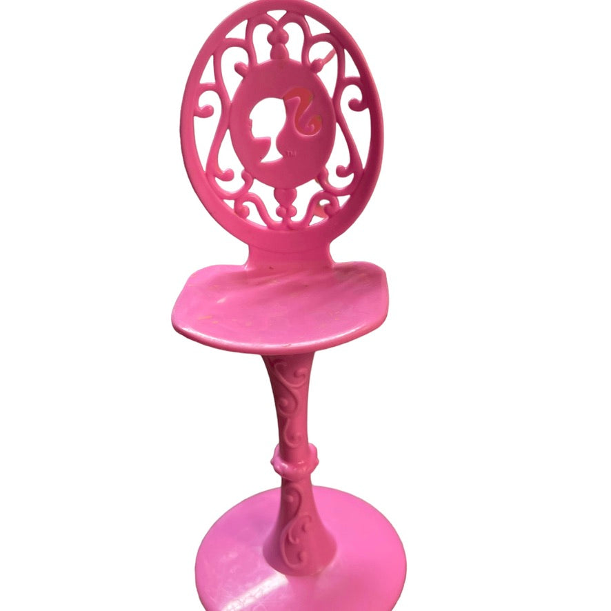 Mattel Barbie Dollhouse Furniture Hot Pink Kitchen Chair/Bar Stool in GUC