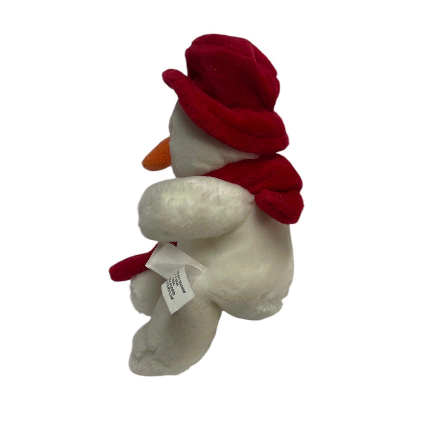 Russ Berries L'il Softies 'Snowball' Christmas Velvety Plush Toy, Red Hat & Scarf, Carrot Nose, Bean Bottom, Button Eyes