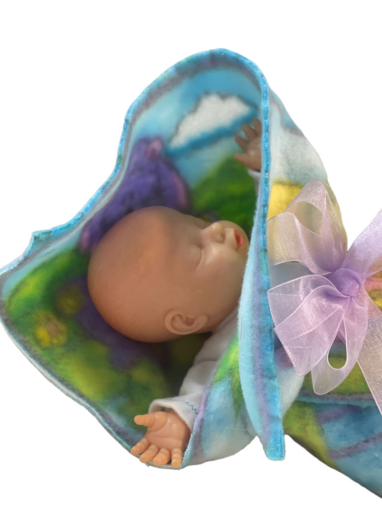 Playmates 11" Sleeping Baby Doll in Sleep Sack and Fleece Blanket