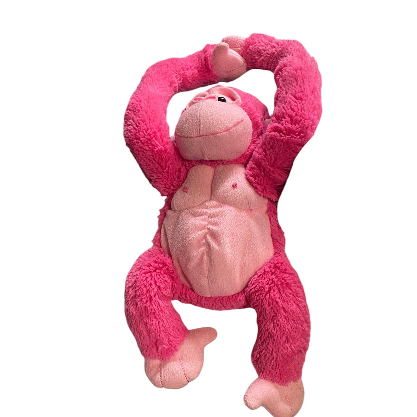 Animal Alley 14" Hot Pink Hanging Gorilla/Ape Stuffed Animal Plush, Long Arms- Hook& Loop