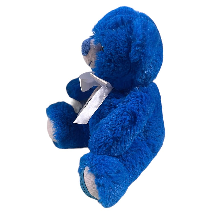 Bearington Cpllection Royal Blue 9.5" Classic Teddy Bear 2017 For ATB Financial, Blue Satin Bow Accent