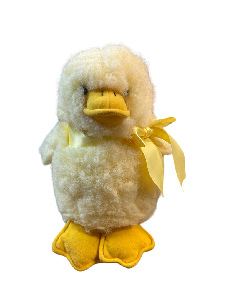 Hudson's Bay Fuzzy Yellow Duck with Bright Yellow Beaks, Feet & Bow GUC