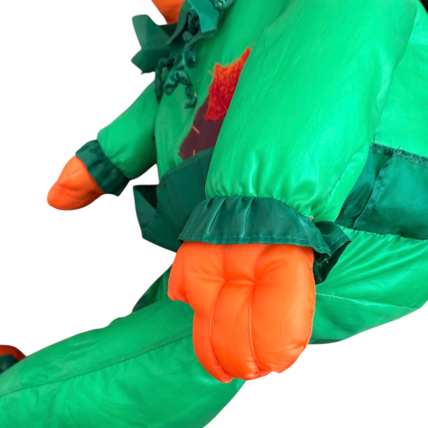 Over Stuffed Nylon Child Sized Figure, Classic Jack-o-Lantern Head &  Green & Orange Body
