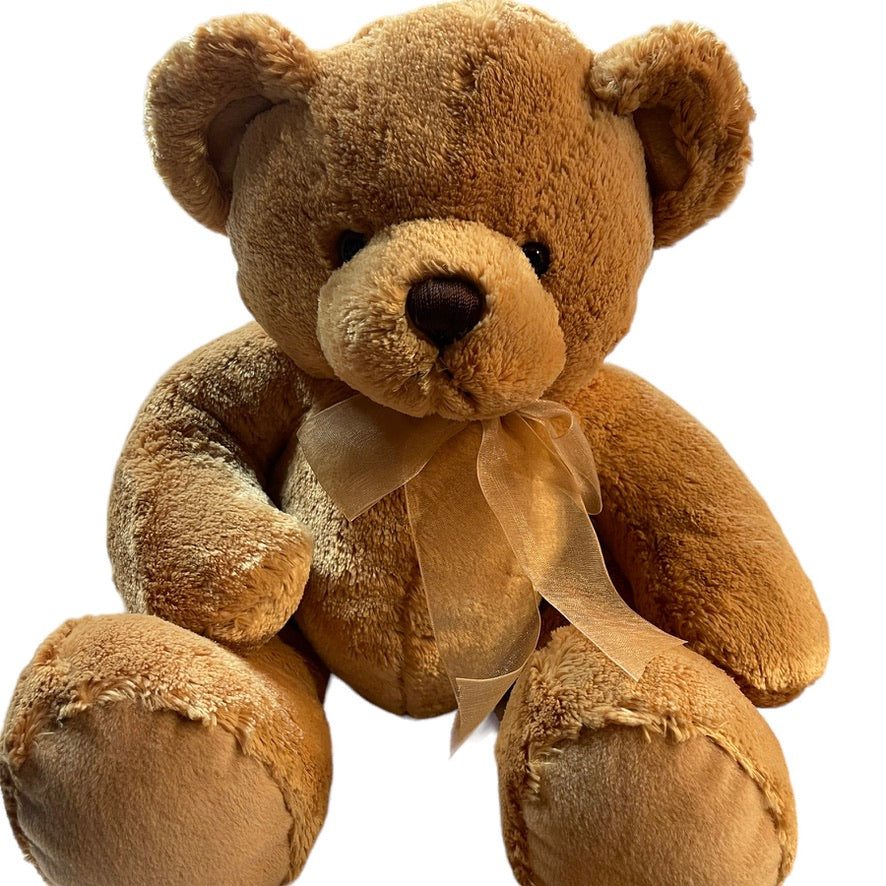 A Classic Teddy Bear, Golden Brown, Ultra Cuddly with Weighted Bottom & Feet in EUC