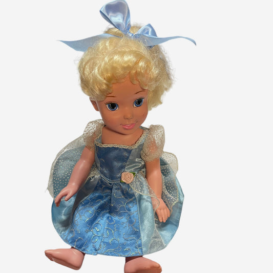 Disney, Jakks Pacific Cinderella 14" Princess Toddler Doll in Original Sparkly Blue Dress, So Pretty!