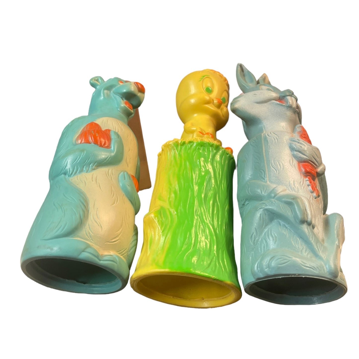 Vintage Tweety Bird, Baloo & Bugs Bunny Colgate Palmolive Soakies Vinyl Shampoo Bottles in GVC