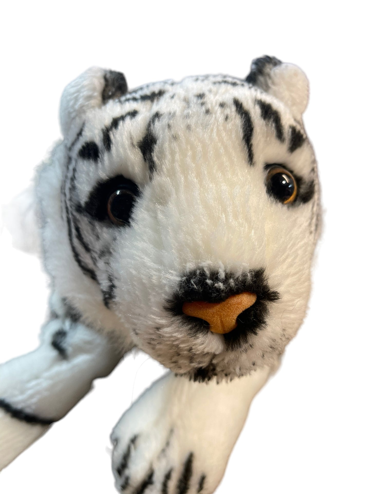 REAISTIC White/Bengal Tiger,  Rainforest Cafe  16" Plush Stuffed Animal Toy in EUC