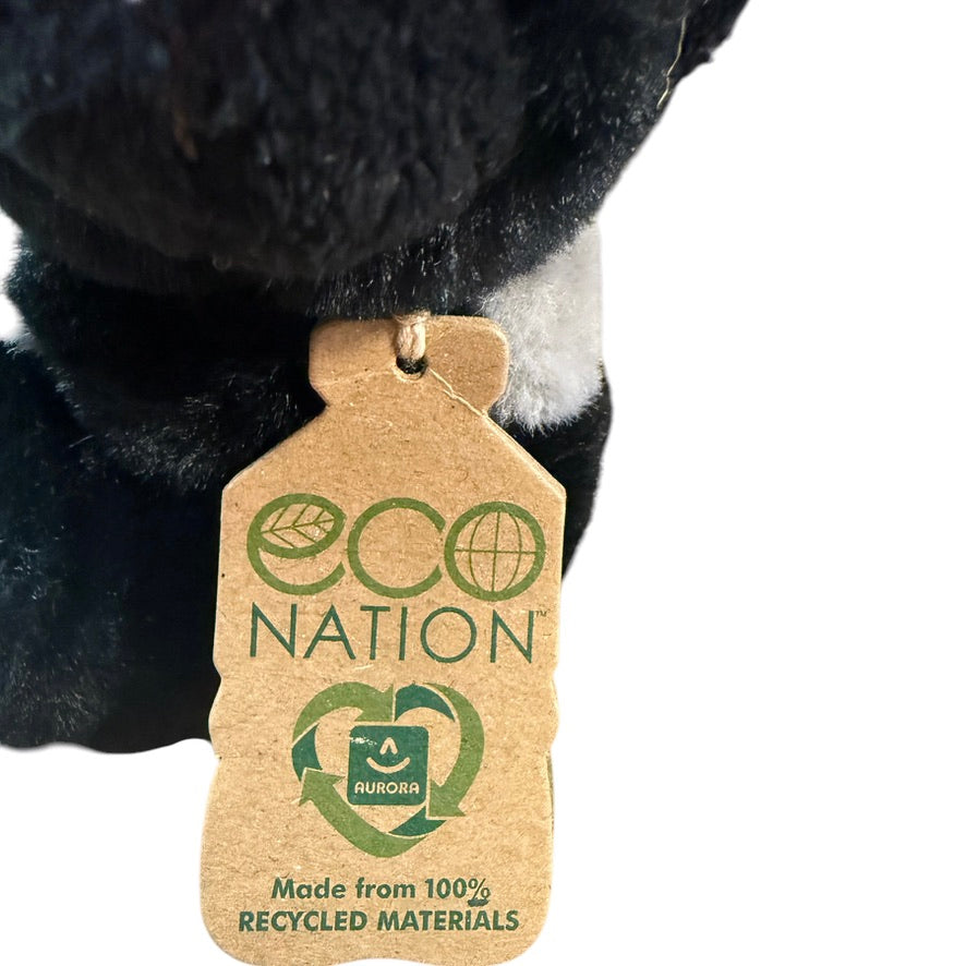 Aurora Mini Black Eco Nation 5"  Silverback Gorilla, with Fabric from Recycled Bottles