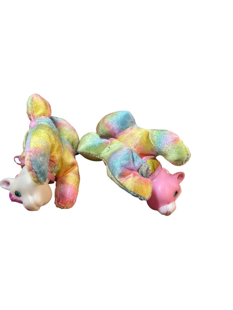 Unicorn Surprise Lot of 2 Replacement Babies, Sweet Tie Dye, Bows and Shiny Coats, Ears & Eyes.