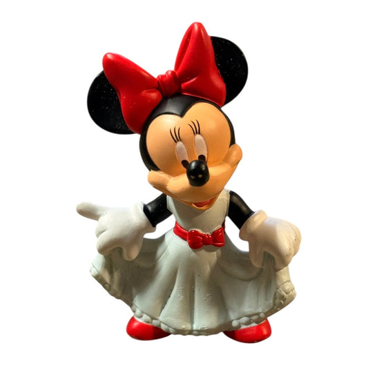 Walt Disney Parks Minnie Mouse 3.5" Happy Meal Toy, 2005, Vinyl in Blue Dress & Red Bow