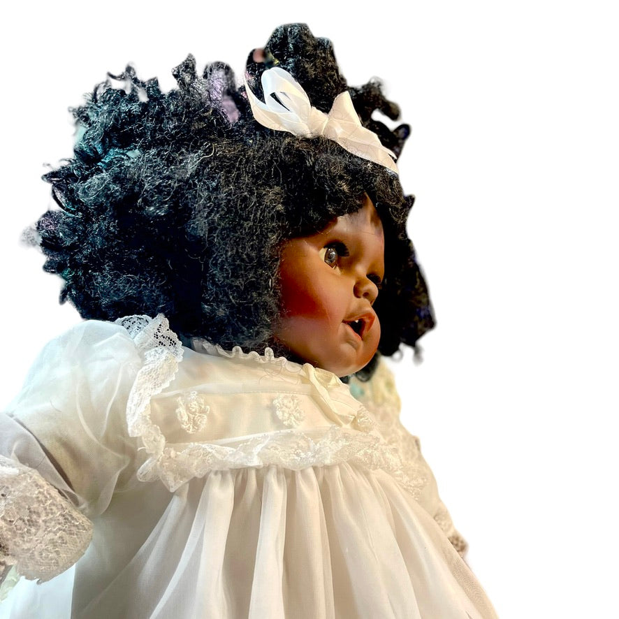 Gorgeoous 26" African American Baby Doll with Brown Sleepy Eyes, Luxurious Hair