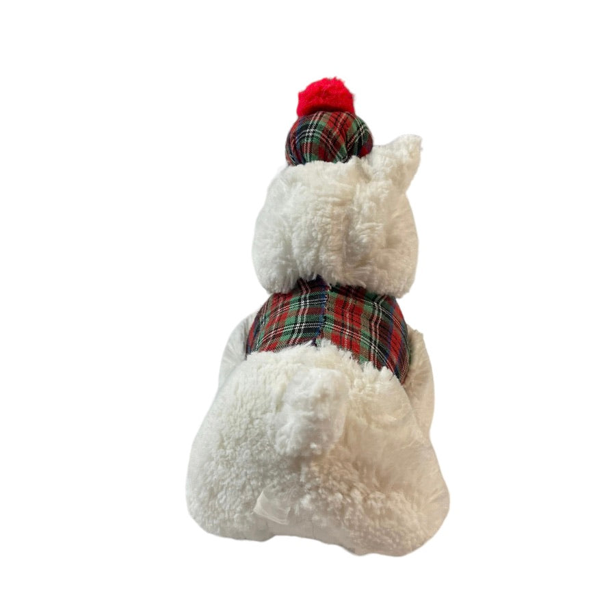 Westie/Scottie Sweet Vintage Preowned White 7"with Tartan Vest & Tam