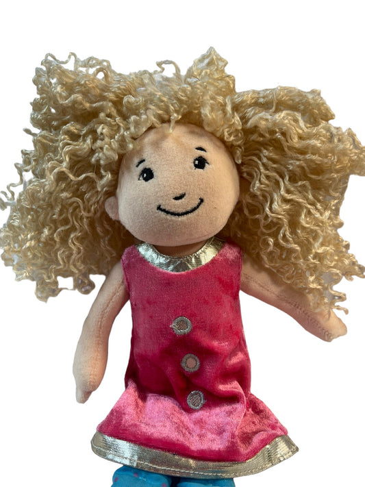 Groovy Girl Kelsey, by Manhattan Toy, Long Blond Crimps, Black Eyes &  Bright Pink Dress.