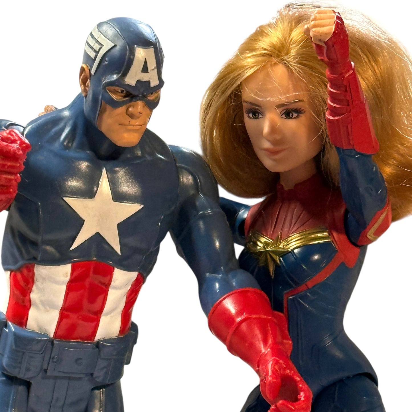 Captain America & Captain Marvel from Marvel Avengers Titan Hero Series 12" Action Figures GUC