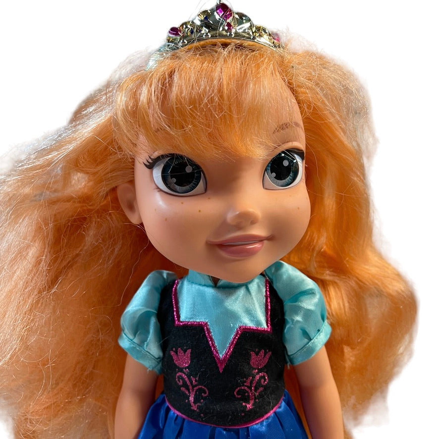 Disney's Frozen Anna Toddler in Original Outfit with Tiara & Shoes GUC