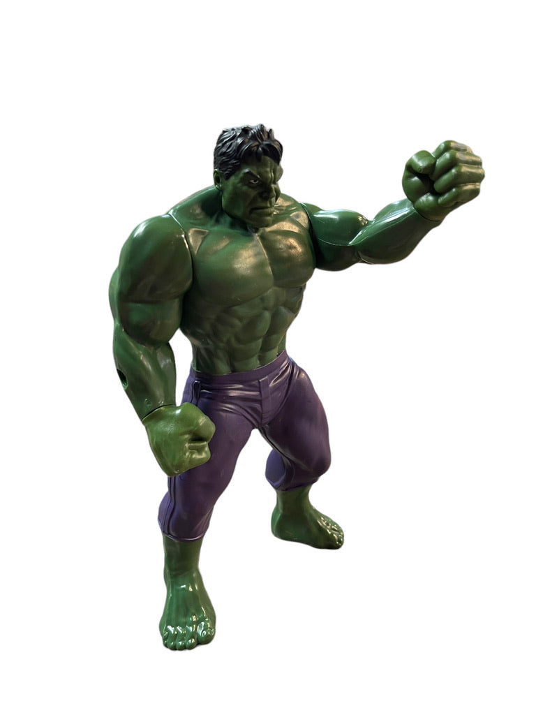 Hasbro Marvel 9.5" Incredible Hulk Plastic Figurine with Moveable Arms in GUC