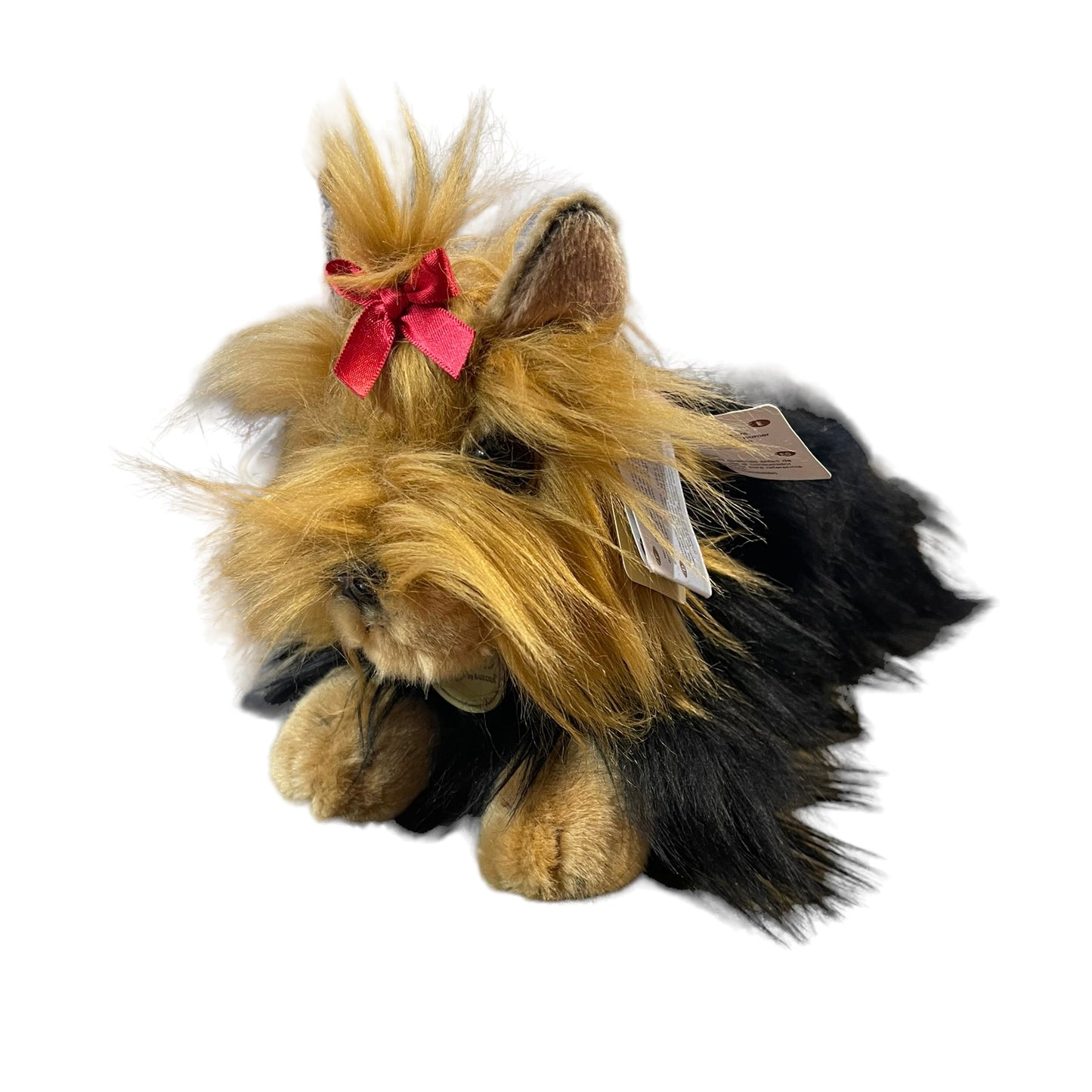 Realistic Aurora Miyoni Stuffed Yorkshire Terrier 9" Plush Preowned with Collar Crystal & Tags EUC