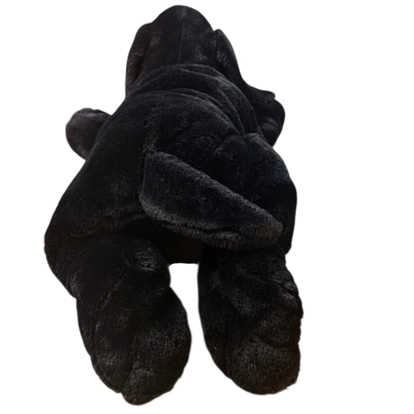 22" Labrador Retriever Plush Stuffed Animal Toy, Sleek Black Coat, Shiny Glass Eyes, EUC