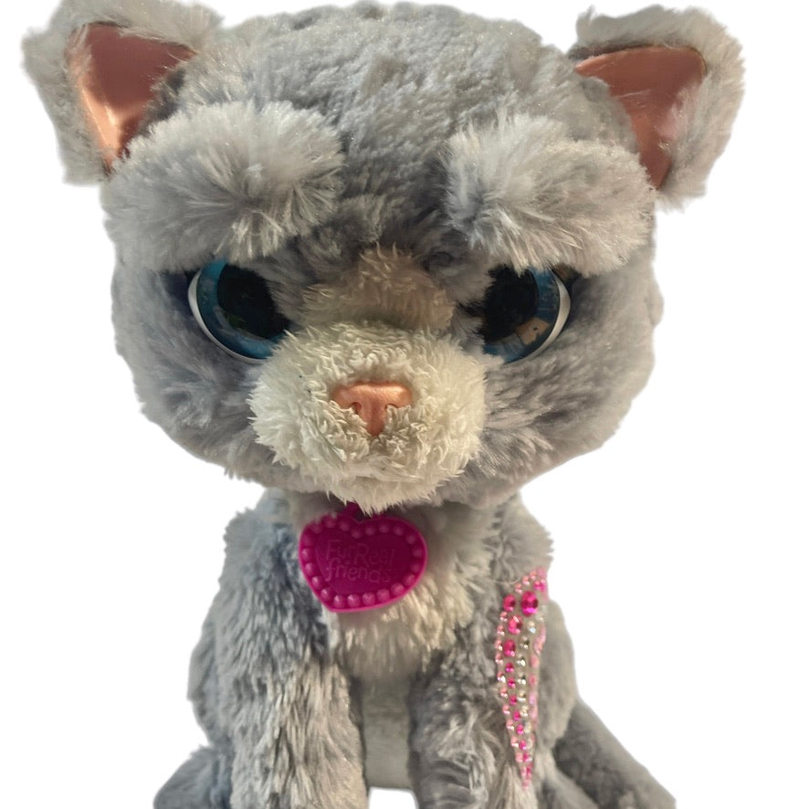 FurReal Friends, 'Bootsie', Hasbro's Interactive Grey & White Purring Kitten GUC Working!