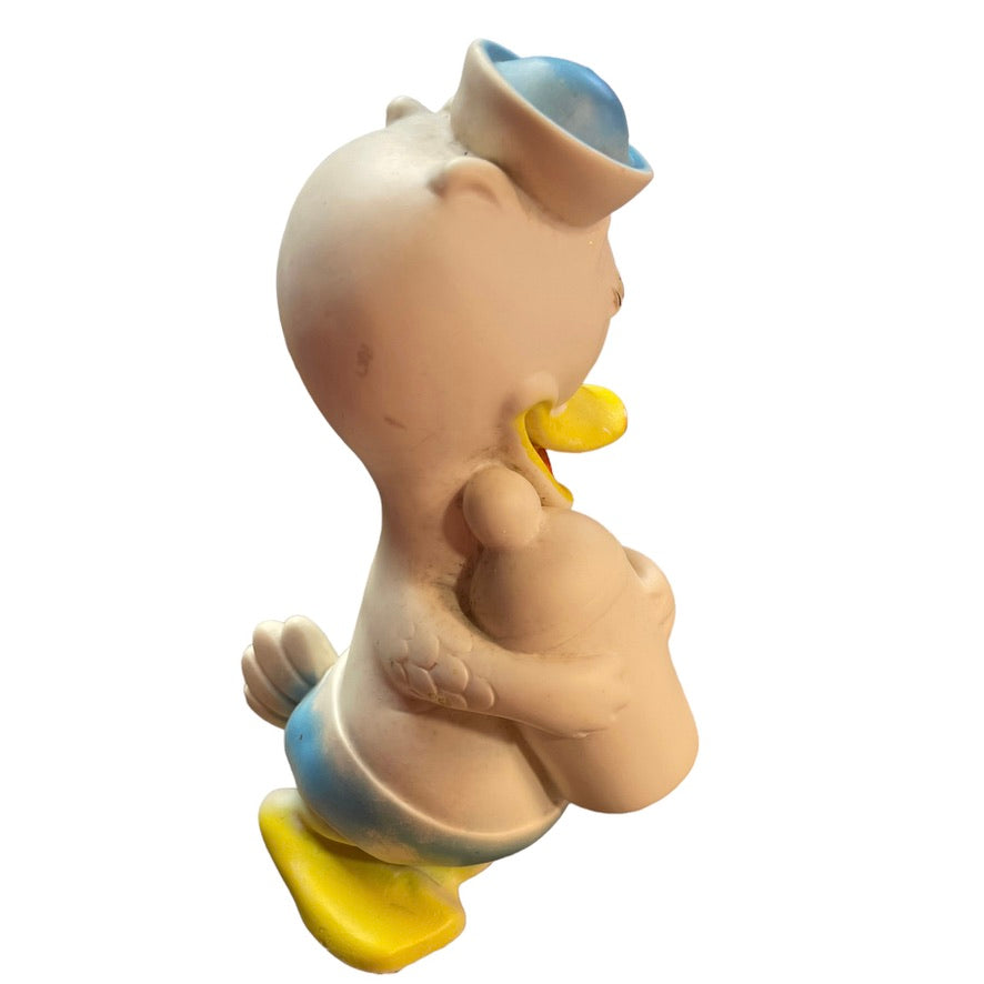 Vintage Donald Duck Vinyl Baby Toy, Some Fading, No Squeak, But Still Adorable!