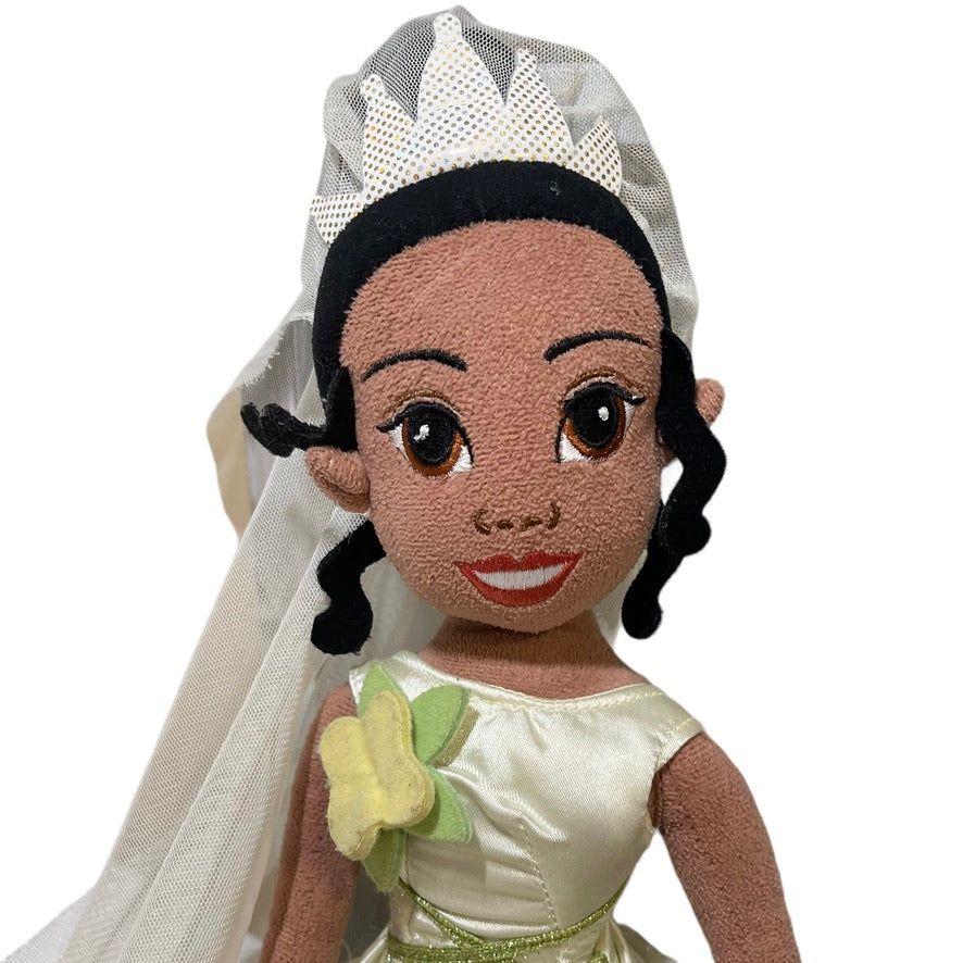 Disney Princess Tiana, The Princess and the Frog 20" Stuffed Plush Bride Doll. EUC