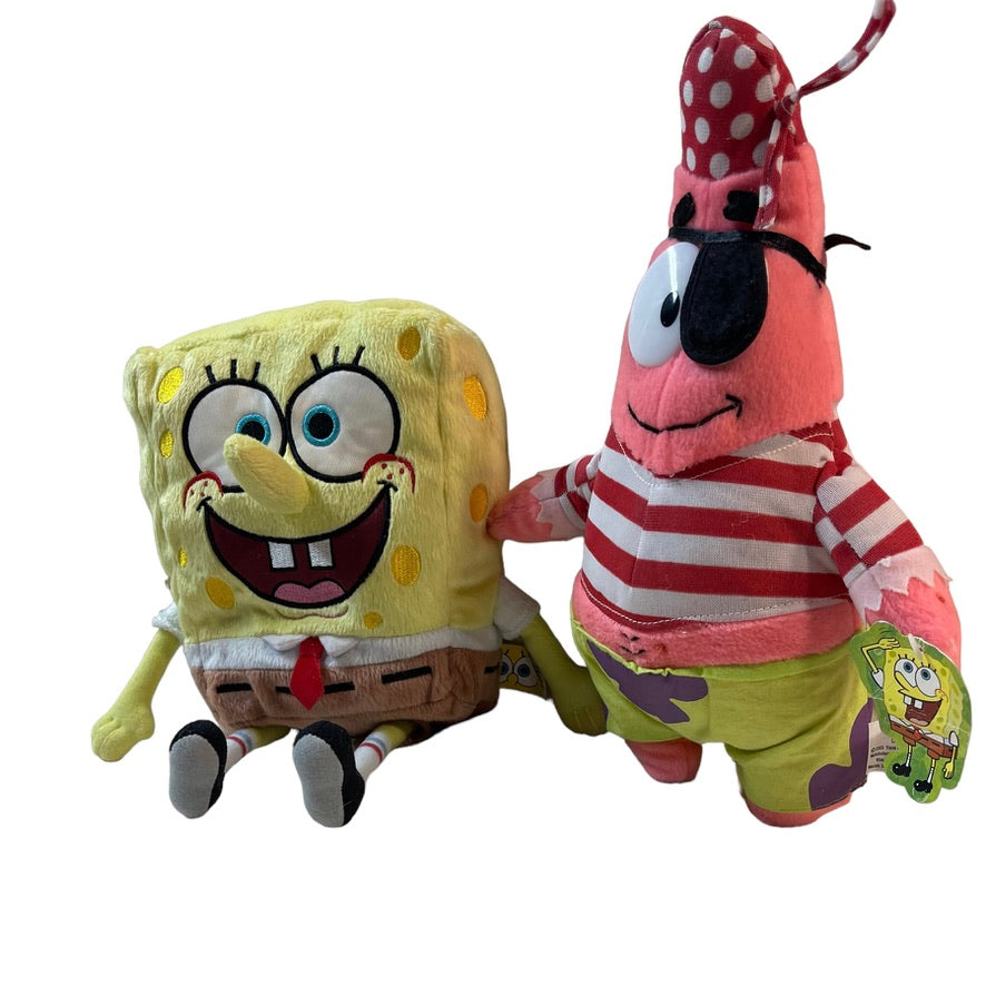 Sponge Bob Square Pants & Vintage Pirate Patrick by Nanco/Ganz  2004 Nickelodeon