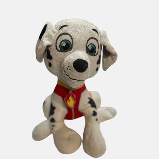 PAW PATROL 14" Marshall Fire Fighting Dalmatian Plush Stuffed Toy in GUC Missing Hat