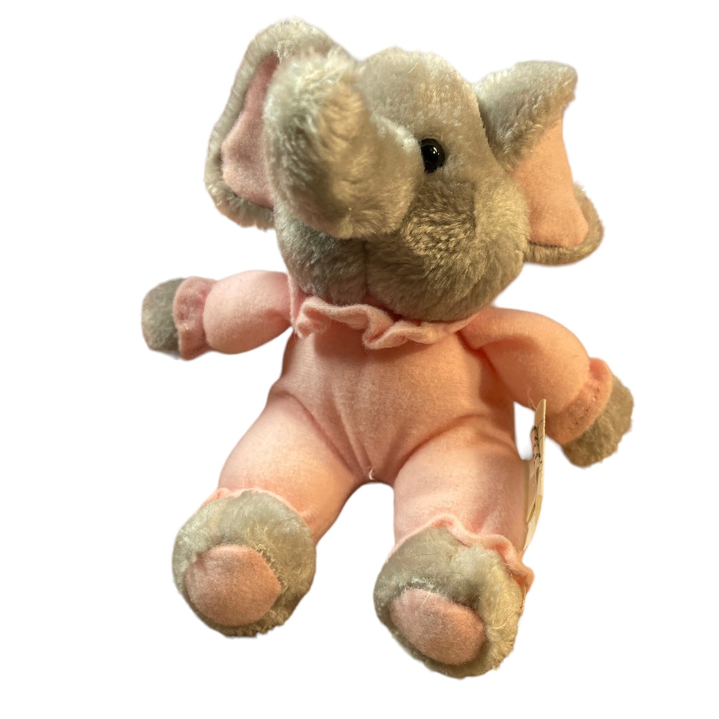 Russ-BerriePink Pyjama Grey Elephant Rattle Soft Stuffed 6" Plush Baby Toy